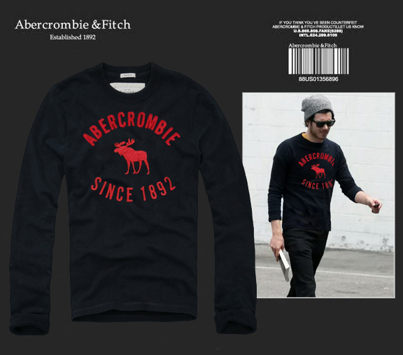 Abercrombie Fitch Hombres De Cuello Redondo Con Gente Fotos Largo Remera AF6014